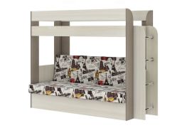 Кровать 2-х ярусная с диваном Карамель 75 (Биг Бен) Ясень шимо светлый/темный | подробнее Кровать 2-х ярусная с диваном Карамель 75 (Биг Бен) Ясень шимо светлый/темный | фото