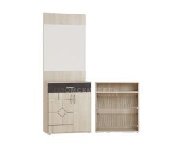 Тумба для обуви ТМ18 + зеркало ЗР02 МС Далиан (дуб сонома/croco braun) | подробнее Тумба для обуви ТМ18 + зеркало ЗР02 МС Далиан (дуб сонома/croco braun) | фото