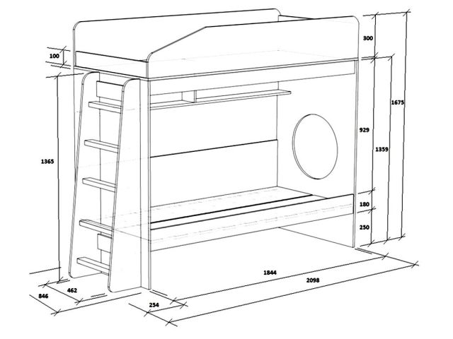 Параметры кровати двухъярусной кровати