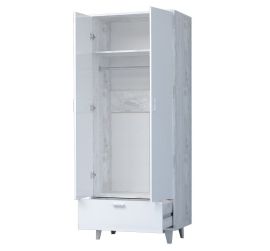 Шкаф Эго ШК-1, с 2-дв, 1 ящ, (на ножках) Бетон светлый/Белый глянец | подробнее Шкаф Эго ШК-1, с 2-дв, 1 ящ, (на ножках) Бетон светлый/Белый глянец | фото