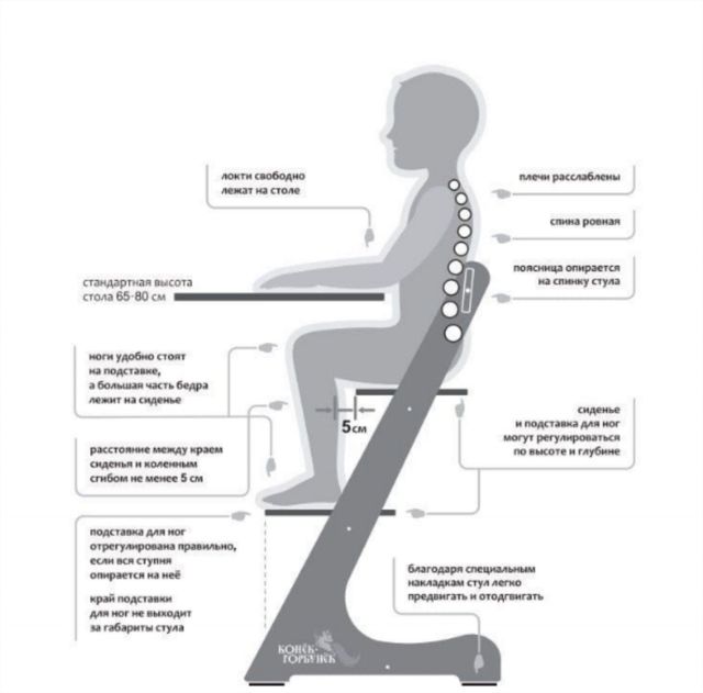 Стул конек горбунок регулируемый инструкция